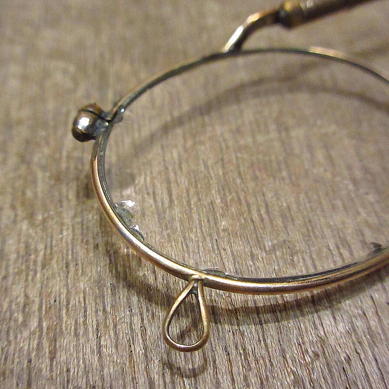 ビンテージ~30's○バースプリング型フィンチ眼鏡○221129i1-eygls