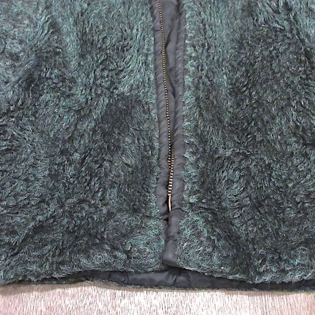 ビンテージ60’s70’s●Shanhouse裏地キルティングフェイクファージップアップパーカ緑size 44●241121z1-m-jk-otシャンハウスフーディージャケット