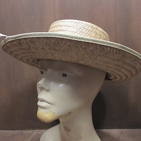 麦わら帽子　ヴィンテージ　Euro vintage 希少品✴︎ 50s 60s ヴィンテージ ビンテージ ストローハット