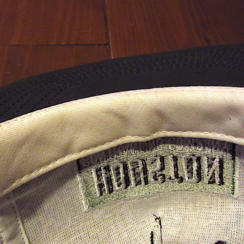 ビンテージ80's90's○DEADSTOCK HOUSTON刺繍入り6パネルキャップ黒○25