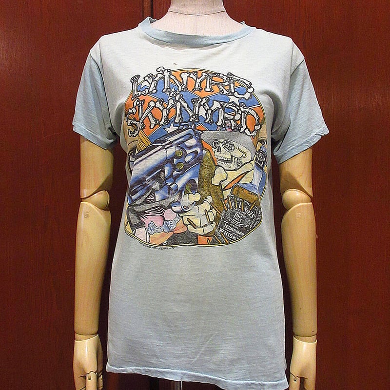 LYNYRD SKYNYRD ヴィンテージロックTシャツ ビンテージ70's○LYNYRD SKYNYRDプリントTシャツ水色○230622i1