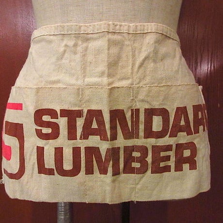 ビンテージ~70's●STANDARD LUMBERキャンバスワークエプロン●200724f1-aprプリント入り古着作業着小物USAコットン