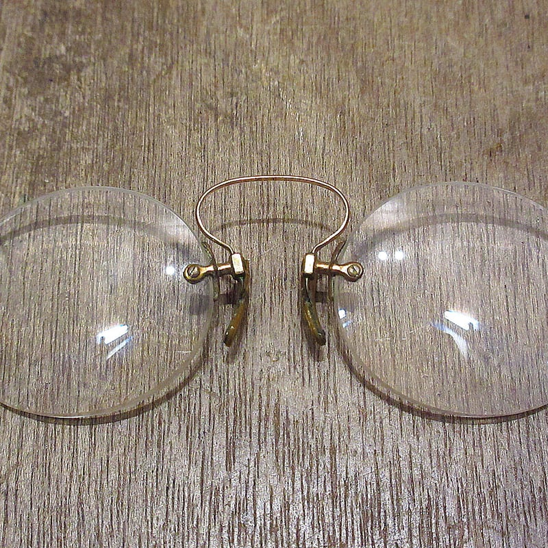 ビンテージ~40's○Cブリッジ型フィンチ眼鏡○221215i1-eygls 20s30sアン