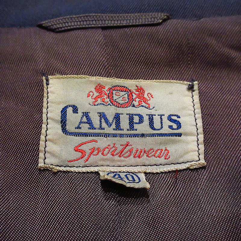 ビンテージ40's○CAMPUSウールギャバジンナッソージャケット紺size 40