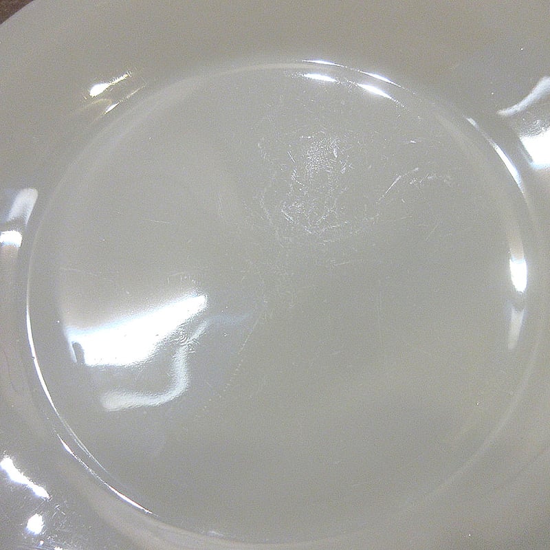 ビンテージ○Fire King 1700ラインディナープレートアイボリー4点