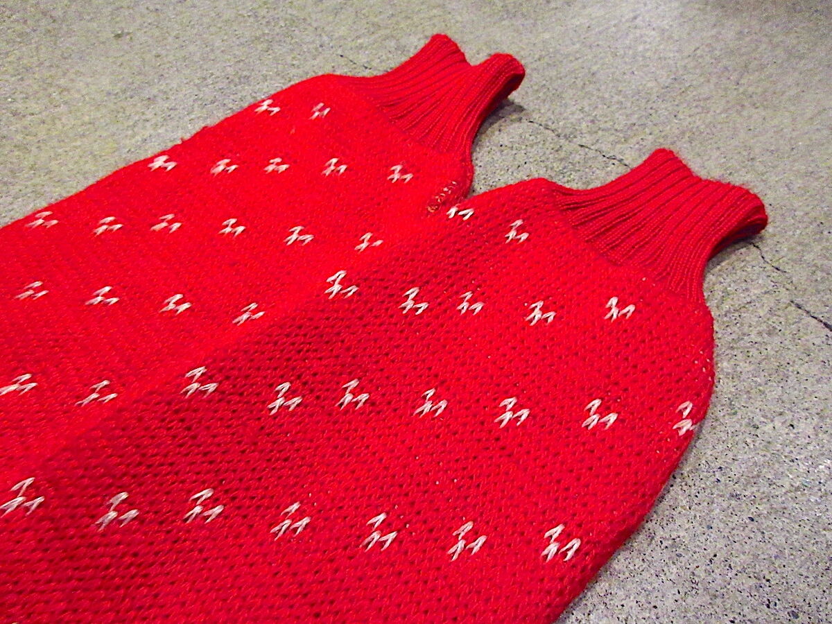 ビンテージ50's○JantzenウールジャガードVネックセーターsize 34