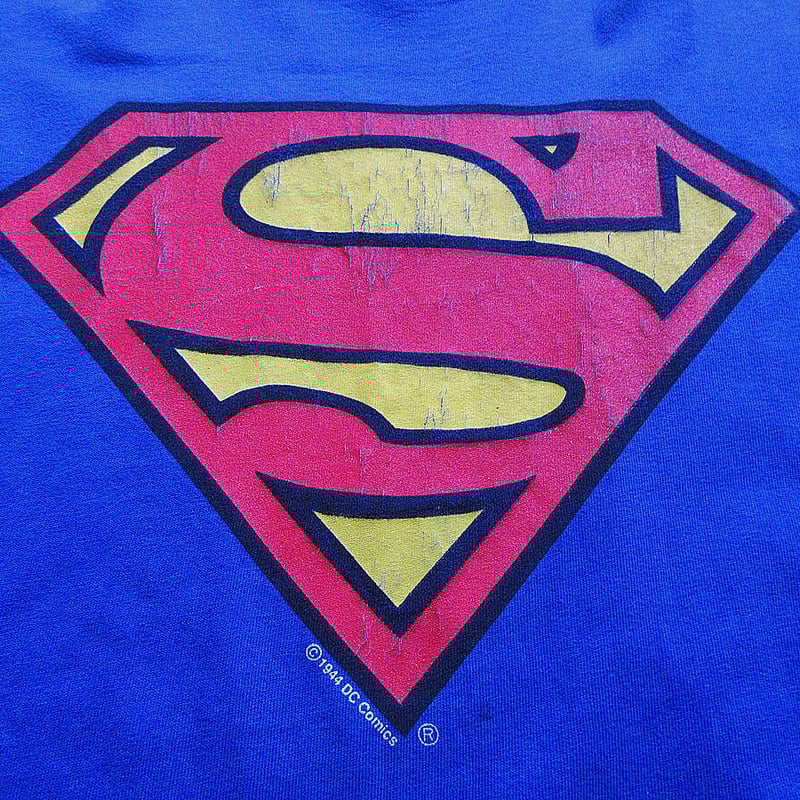 ビンテージ90's○SupermanロゴプリントTシャツ青size L ビンテージ90's○SupermanロゴプリントTシャツ青size L
