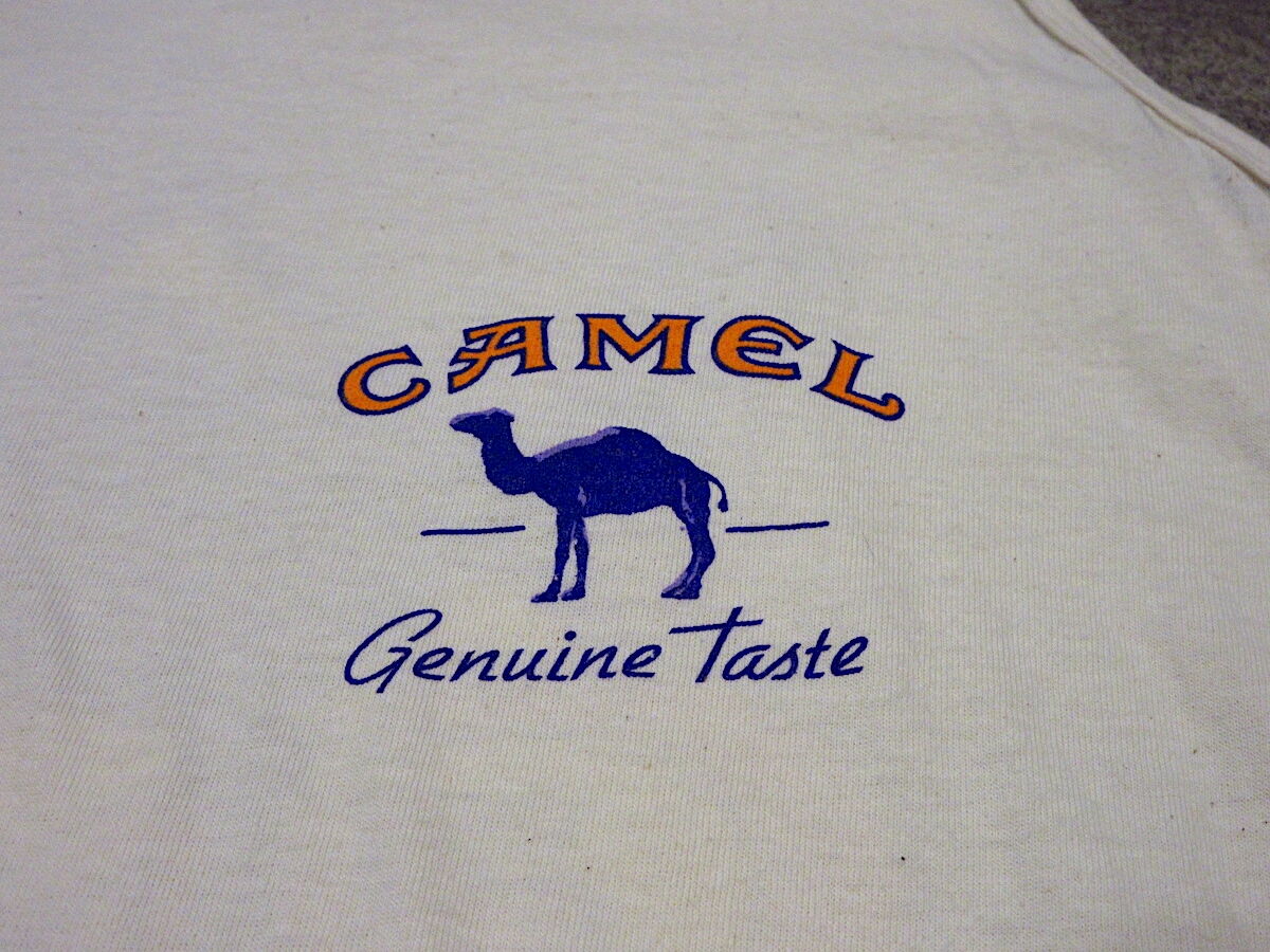 ビンテージ90's○CAMELプリントコットンタンクトップ生成りsize