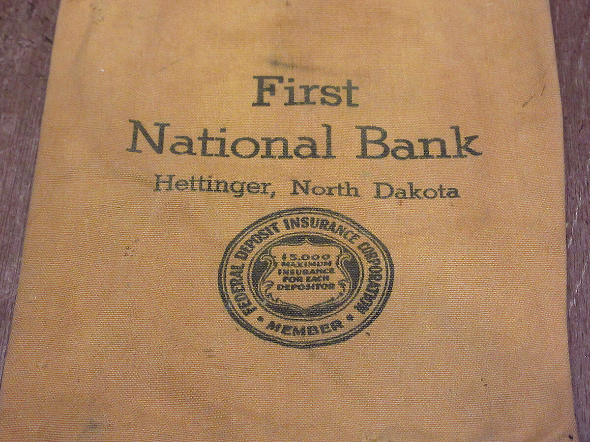 ビンテージ~50's○First National Bank キャンバスマネーバッグ
