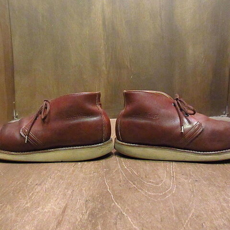 ビンテージ90's○RED WING 595刺繍羽根タグチャッカブーツ茶11D