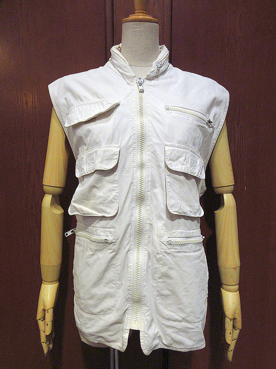 80s BANANA REPUBLIC コットンベスト フィッシング柄 80s BANANA REPUBLIC コットンベスト フィッシング柄