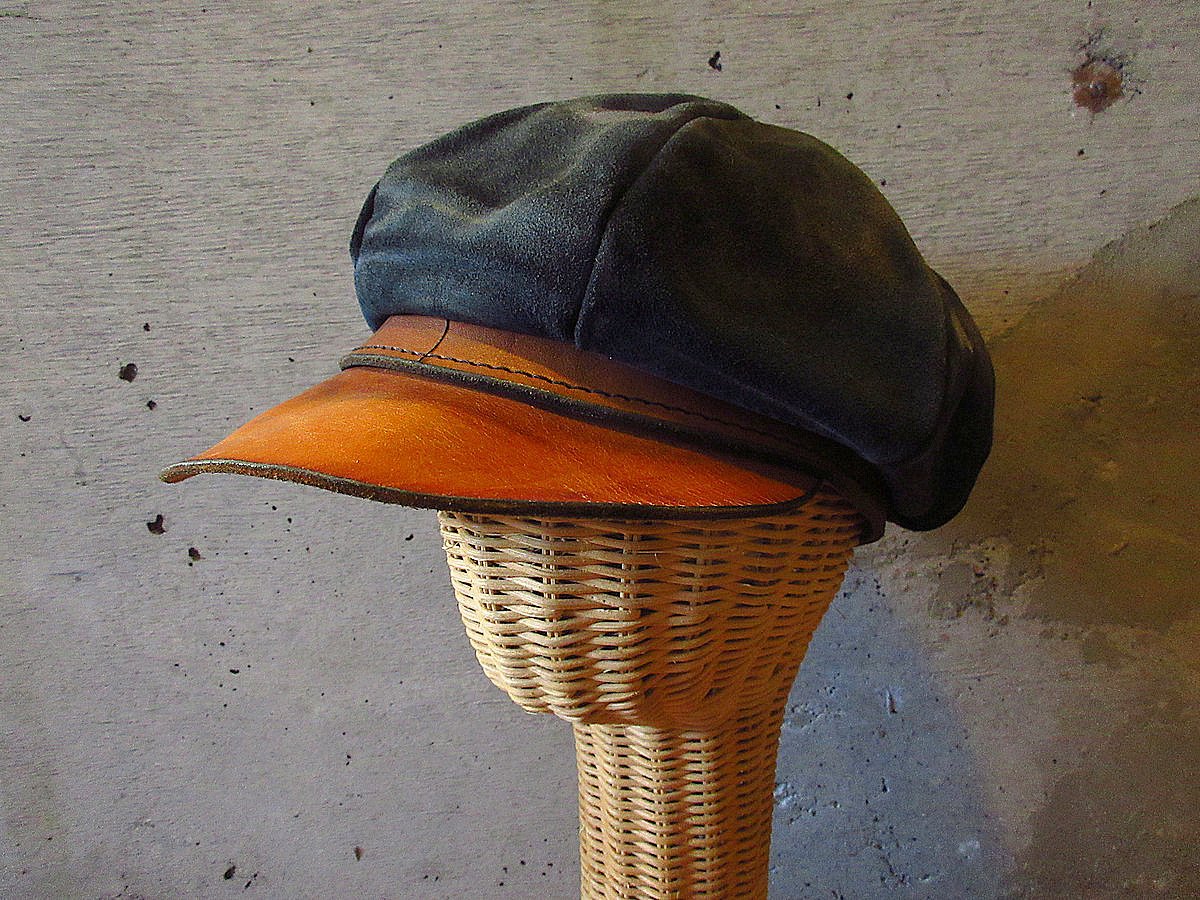 ビンテージ60's70's○8パネルスエードキャスケットsize XL○240505j2-m-