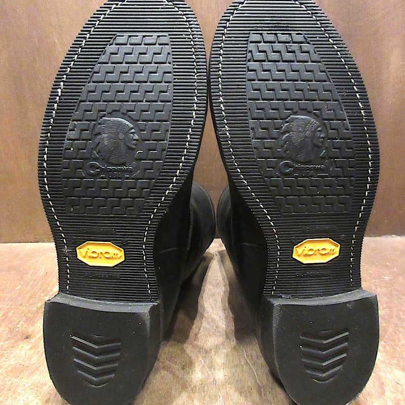 ビンテージ90's○DEADSTOCK CHIPPEWAスチールトゥエンジニアブーツ黒
