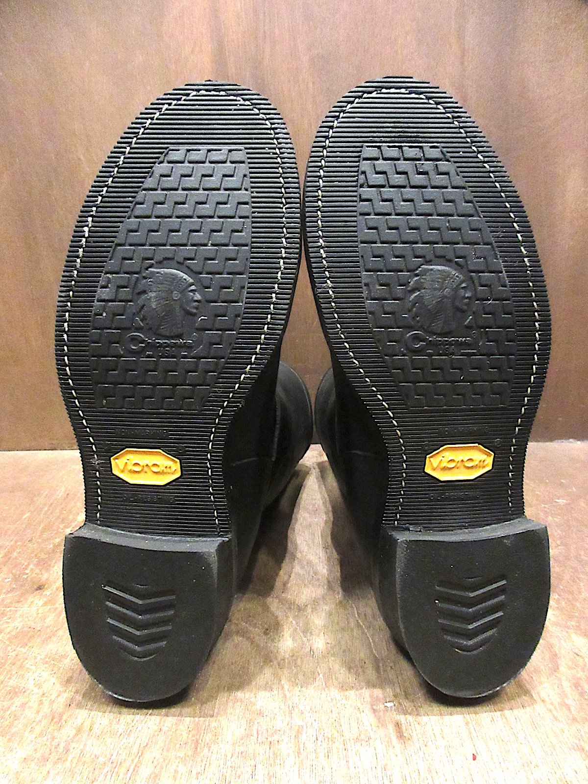 ビンテージ90's○DEADSTOCK CHIPPEWAスチールトゥエンジニアブーツ黒