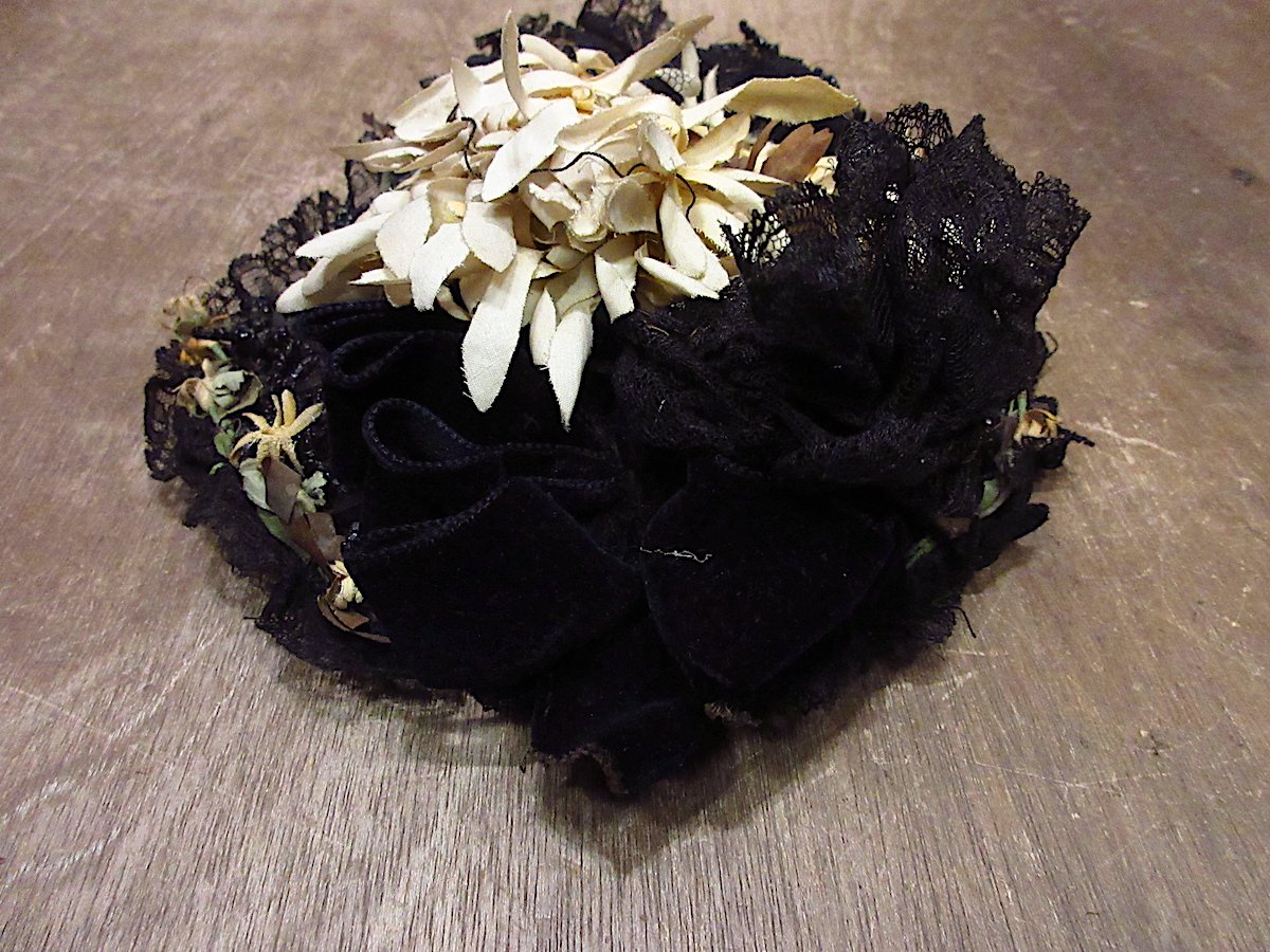 vintage ヘッドドレス ビンテージ~20's○フラワーヘッドドレス○240417y1-w-hdレディース帽子