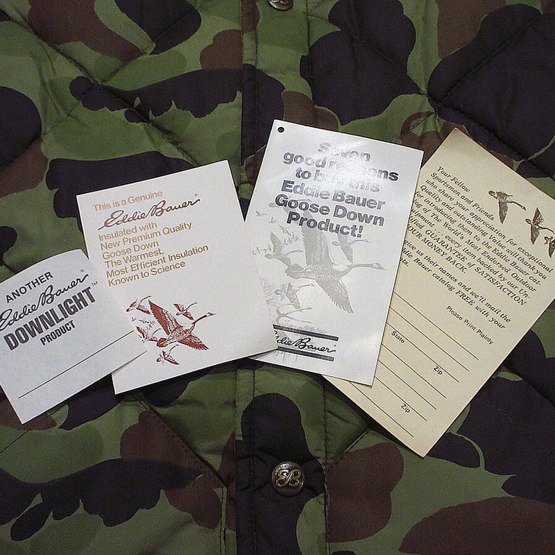 ビンテージ70's80's○DEADSTOCK Eddie Bauerダックハンターカモダウン