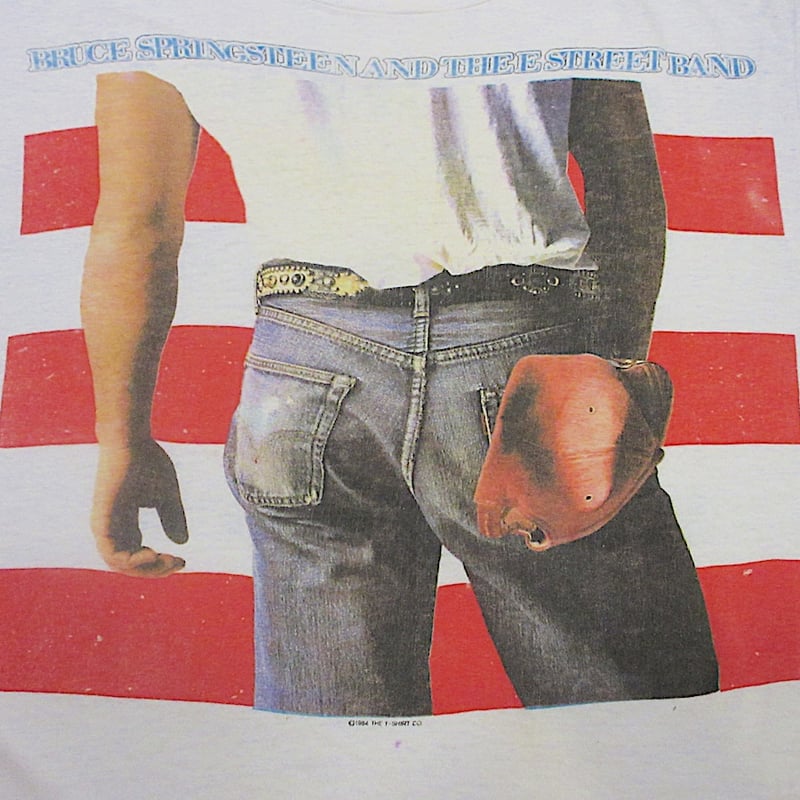 ビンテージ80's○BRUCE SPRINGSTEENワールドツアーTシャツ白○250926z ビンテージ80's○BRUCE SPRINGSTEENワールドツアーTシャツ白○250926z