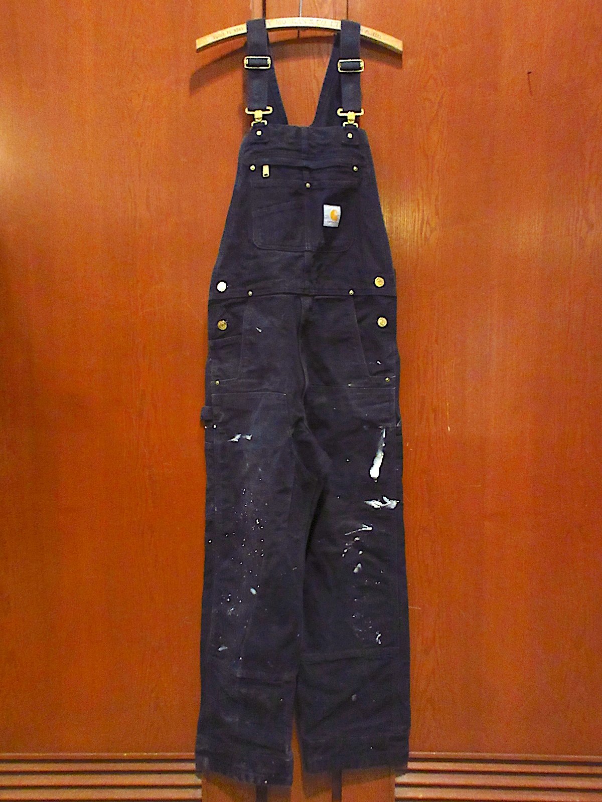 Carharttダブルニーダックオーバーオール黒実寸W86cm○240415m1-m-oval