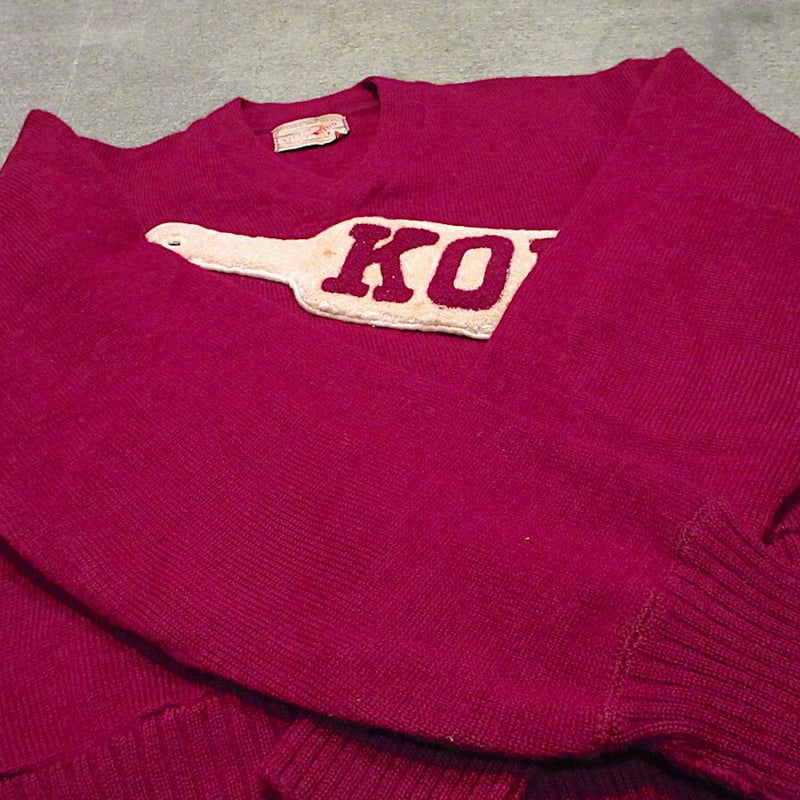 50's 60's♦️BRENT♦️黒♦️Vロカビリー♦️ニットVセーター♦️ビンテージ ビンテージ50's○LASLEY KNITTING Vネックレタードセーター