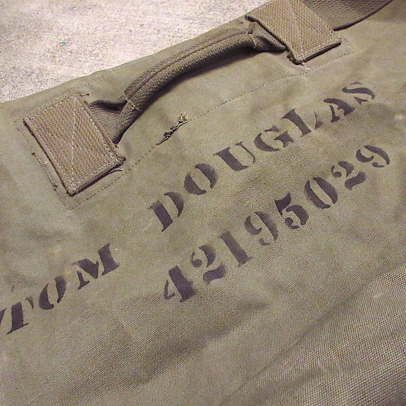 ビンテージ40's○ミリタリーステンシル入りキャンバスダッフルバッグ