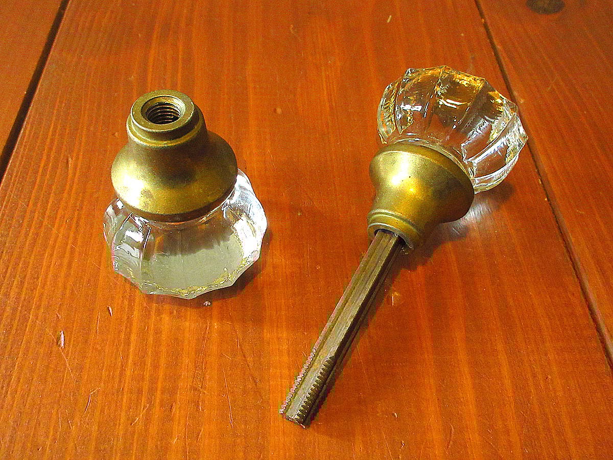 クリスタル　ガラスドアノブ ビンテージ○クリスタルガラスドアノブ○231211k4-otclctインテリア