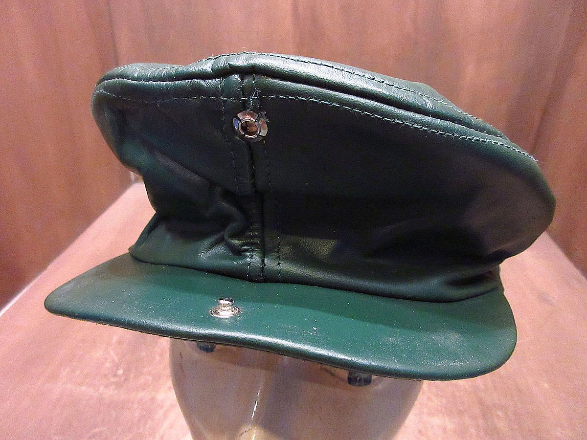 ビンテージ○BRONERレザーハンチング帽深緑size L○240310i4-m-cp-htg