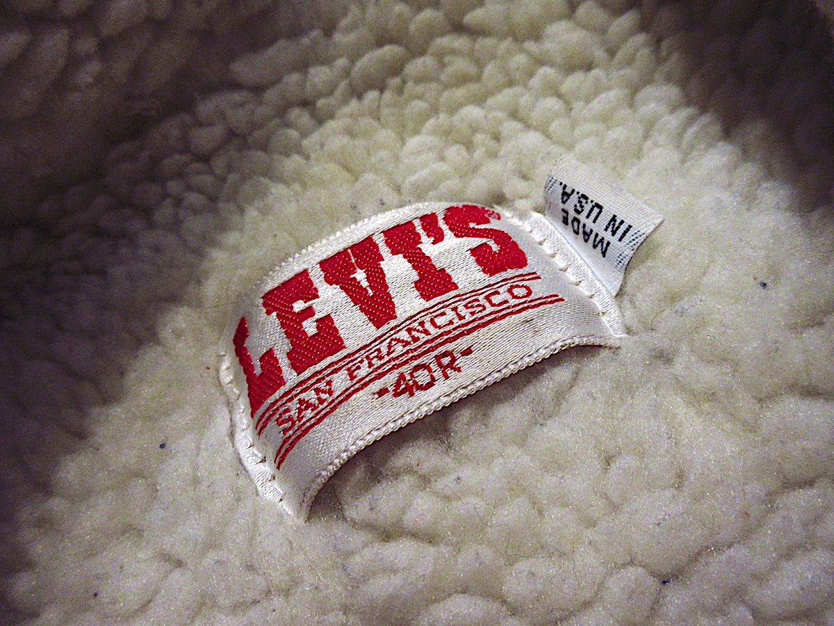 ビンテージ80's○Levi's裏ボアデニムジャケット黒size 40R
