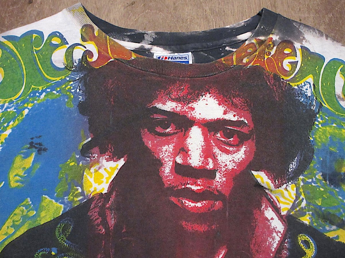 80s MOSQUITOHEAD ジミヘン 手刷り USA製 実寸L位 ビンテージ80's90's○Mosquitohead JIMI HENDRIXプリントTシャツ