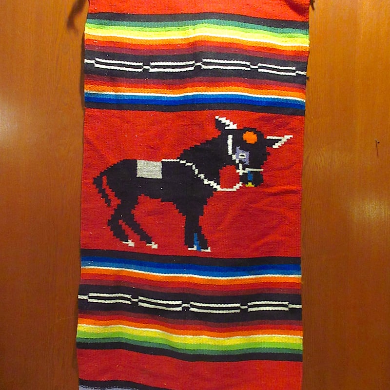 ビンテージ○ロバメキシカンラグsize約106cm × 約55cm○241009z6-rug絨