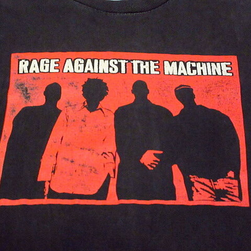 90年代 OPTIMA RAGE AGAINST THE MACHINE レイジアゲインストザマシーン バンドTシャツ バンT メンズXL ヴィンテージ /evb002382