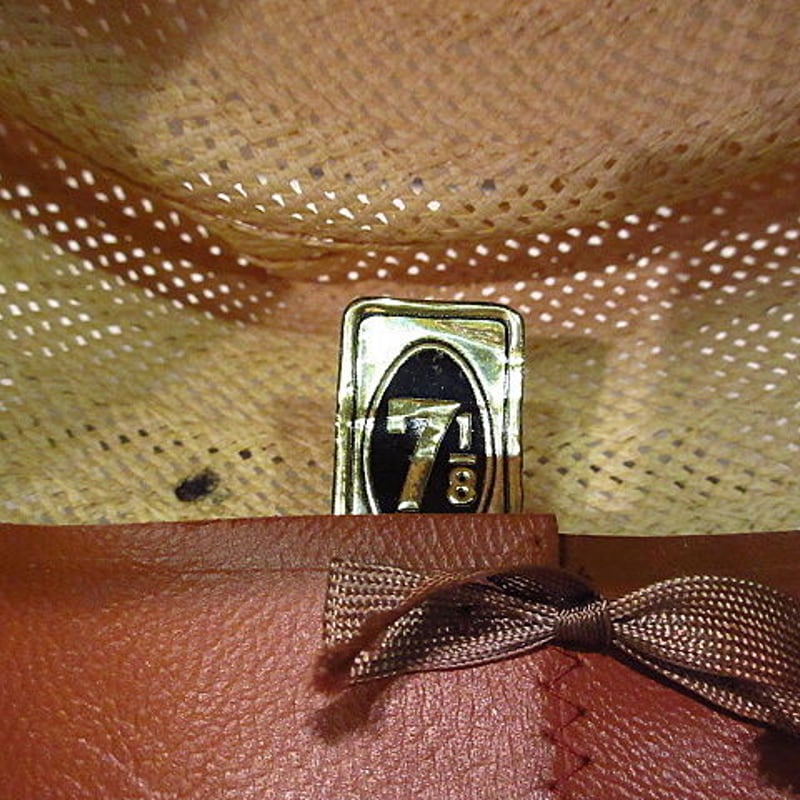 麦わら　過去 ビンテージ30's40's○J.C.PENNEY COストローハット7 1/8○200607n