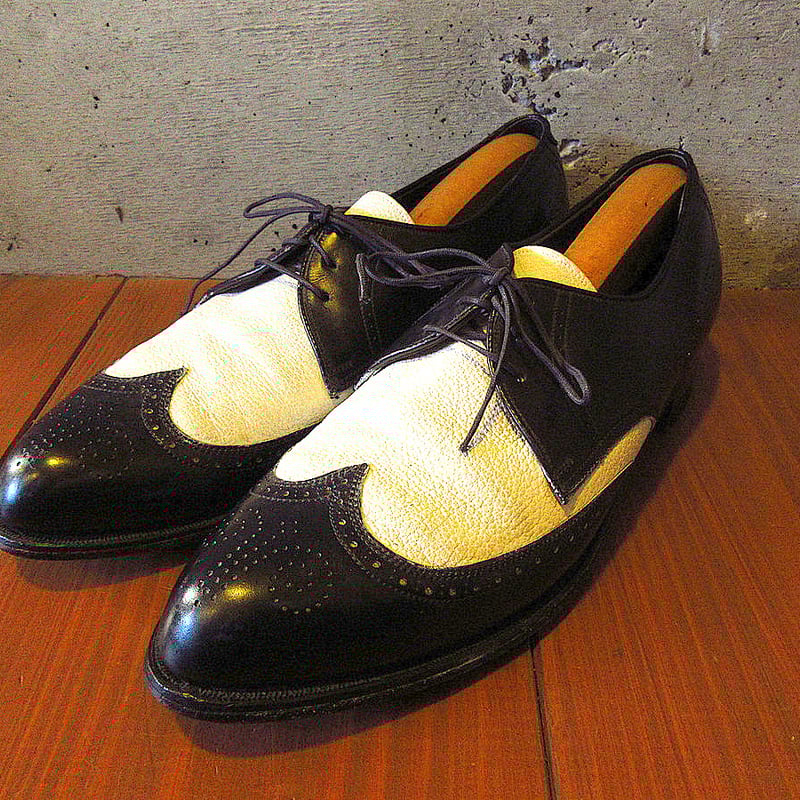 ビンテージ50's○ツートーンウイングチップシューズsize 9 1/2