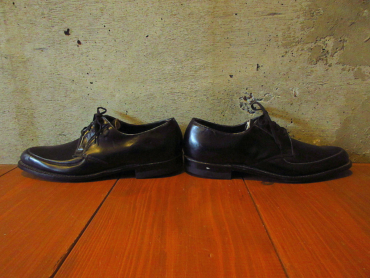 試着交換OK！Mac Phergus　60-70s?Vintage 　ウイングチップ　ビジネスシューズ〈黒/BLACK/ブラック〉size9C　内側Vクリート/メンズ//men's 菅NO.WZG-80 ビンテージ60's70's○DEADSTOCK Randcraft Uチップシューズ 黒 si