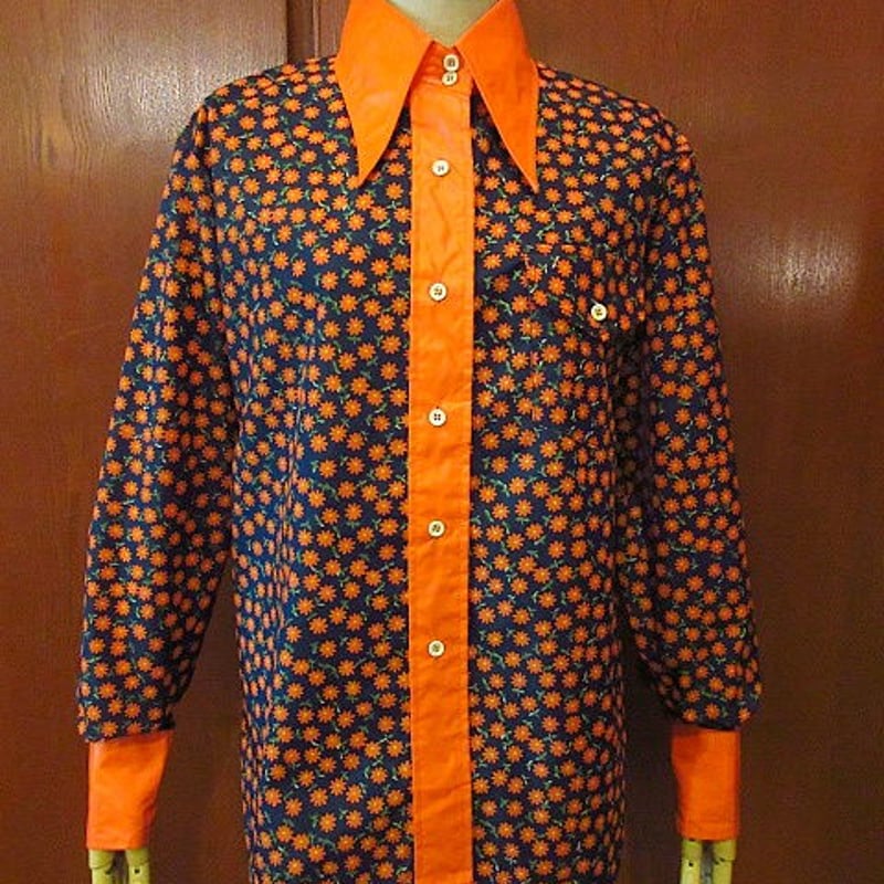 70's SKYR 総柄ナイロンシャツ
