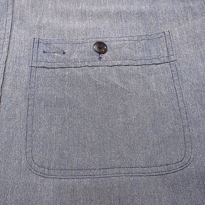 ビンテージ40's○BIG MACマチ付きシャンブレーシャツsize 17○240314i2-