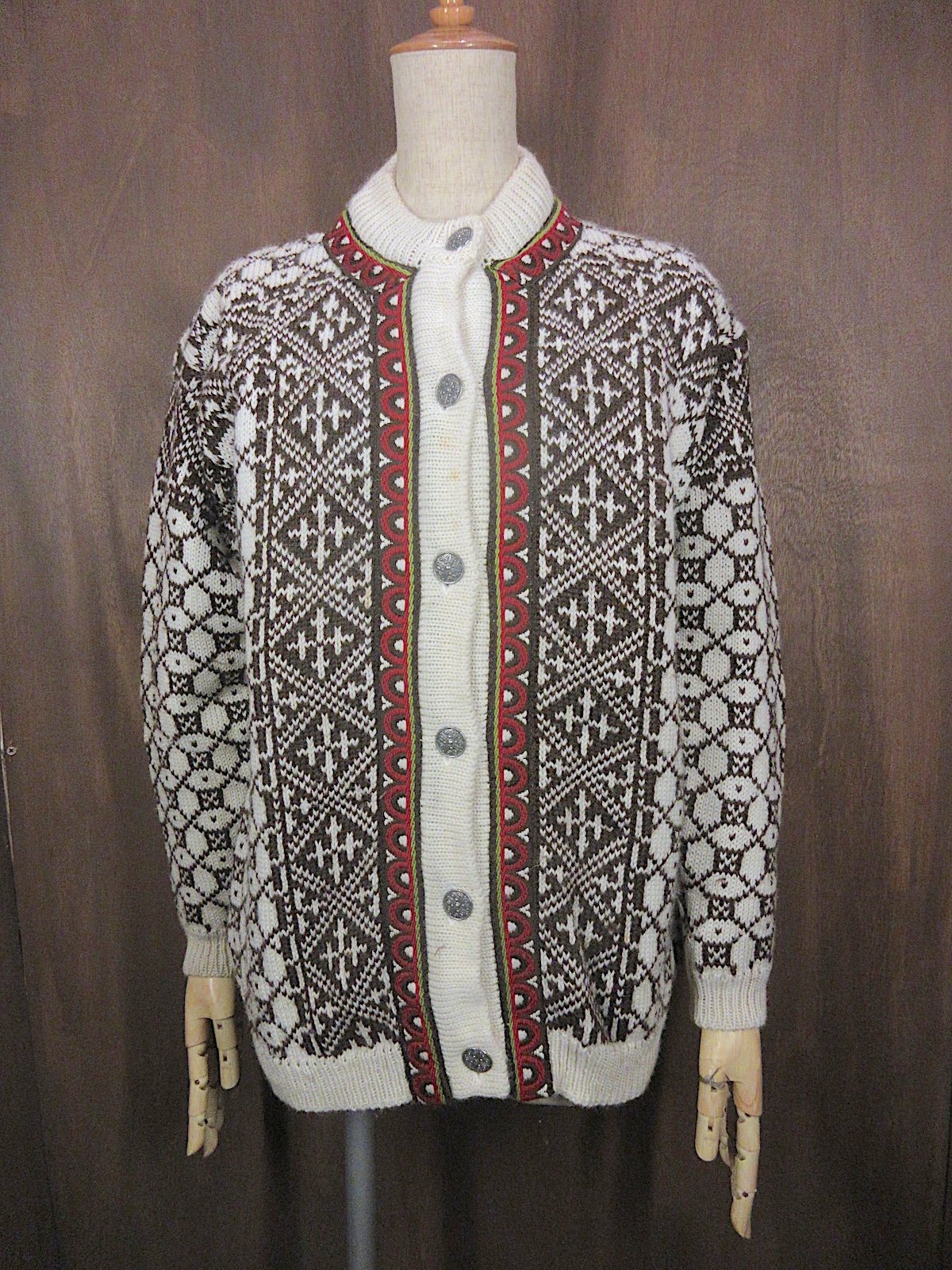 ビンテージ○DALE OF NORWAYノルディック柄ウールカーディガンsize S