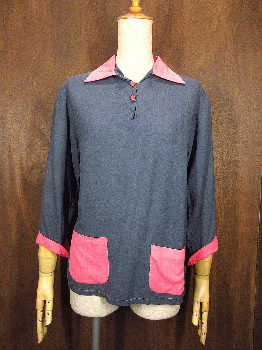 ビンテージ50's○PENNEY'Sツートーンプルオーバーレーヨンループ