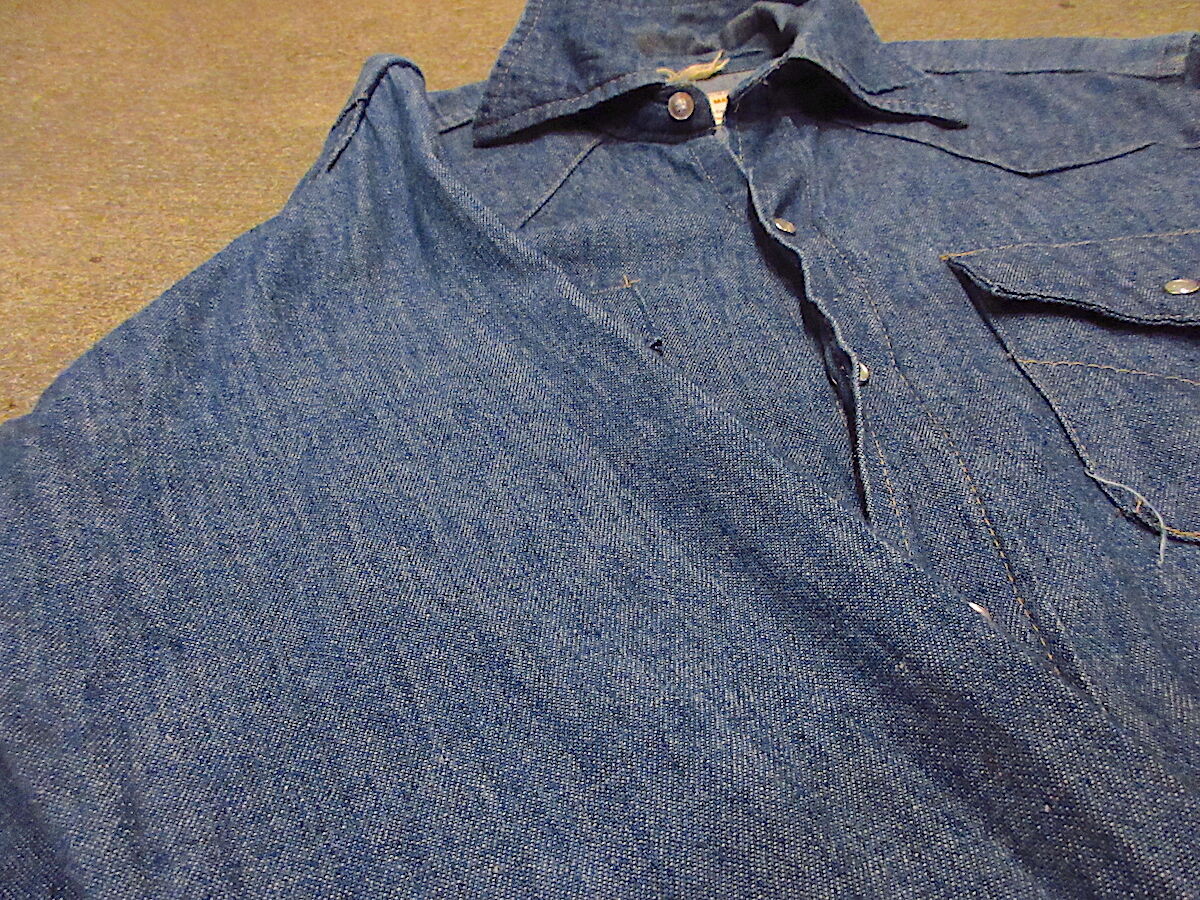 ビンテージ70's○BIG MACデニムウエスタンシャツ○210919r3-m-lssh-ws