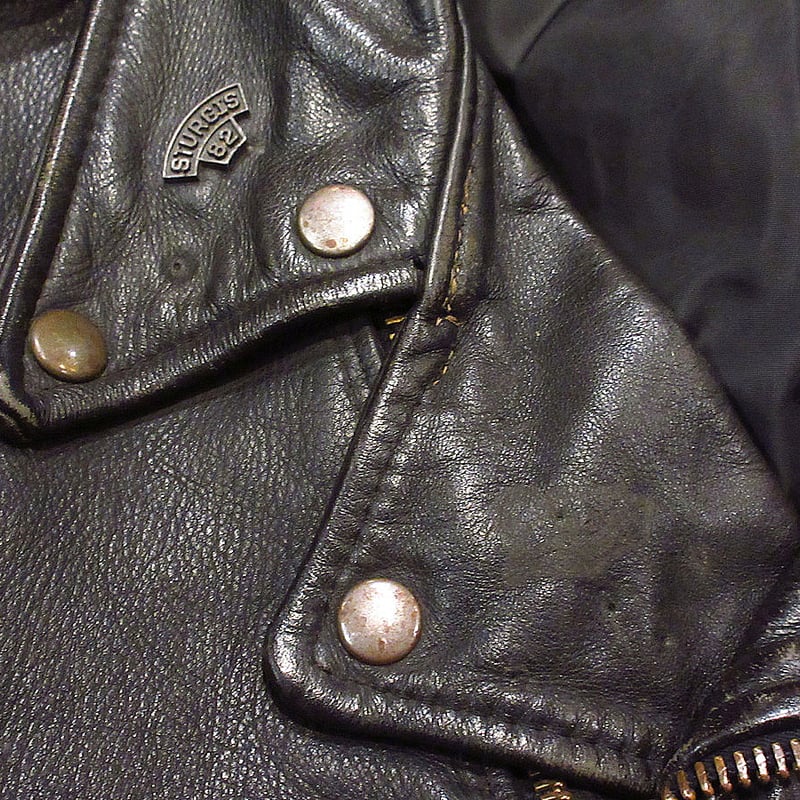 ビンテージ70's○レザーダブルライダースジャケット黒size 46 ビンテージ70's○レザーダブルライダースジャケット黒size 46