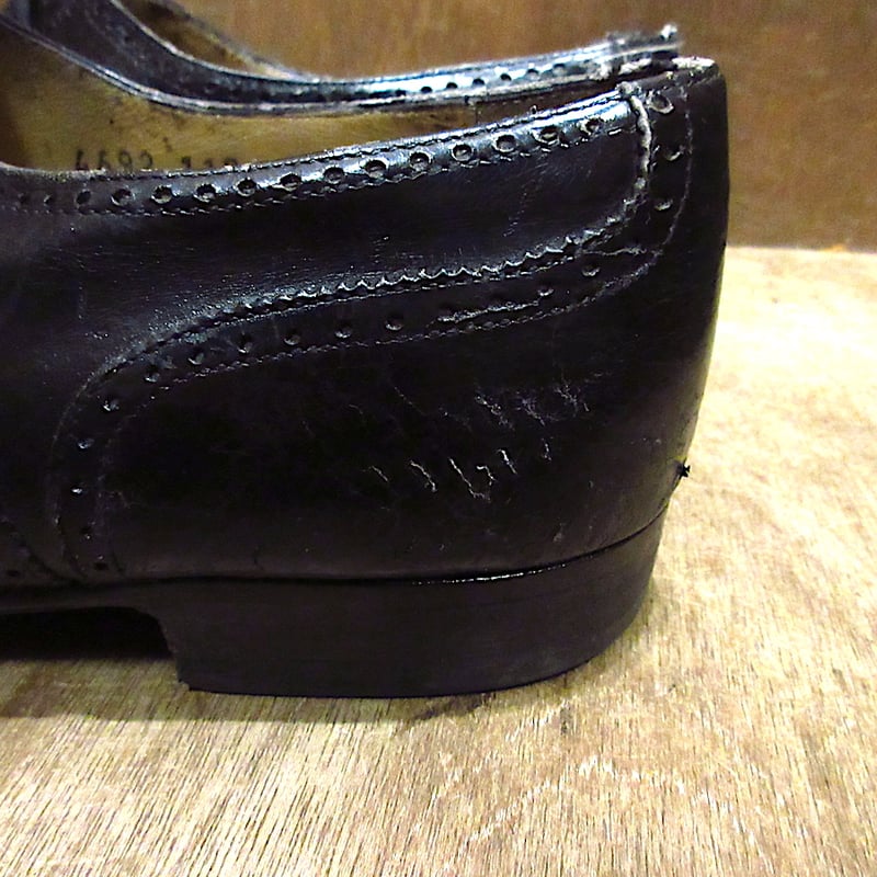 ビンテージ○Salvatore Ferragamoウイングチップシューズ黒size 10 B○