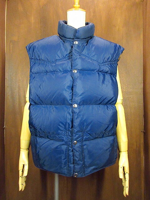 ビンテージ70's○Comfy リバーシブルダウンベスト紺 L○201202n6-m-vs