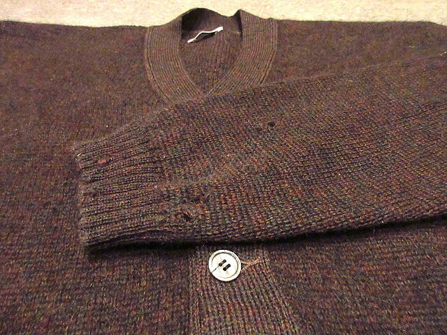 ビンテージ60's70's○モヘアカーディガン茶○210201f4-m-cdg古着