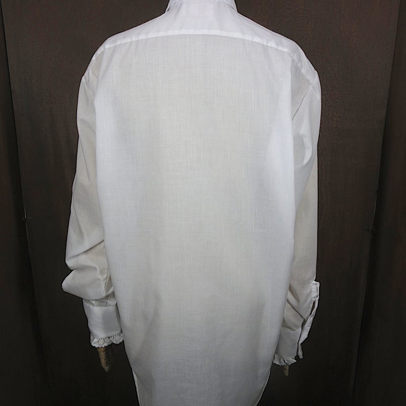 ビンテージ70's○フリルドレスシャツ白○250615z2-m-lssh-drs長袖