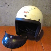 ビンテージ60's●BELL 500-TXバイザー付きジェットヘルメット白size 7 1/4●250403k8-hlmt 1960sベルバイクホワイト