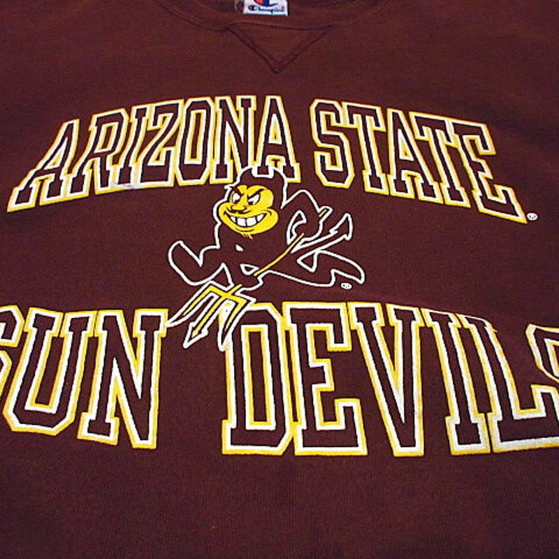 ビンテージ○Champion ARIZONA STATE SUN DEVILS前Vスウェットバ