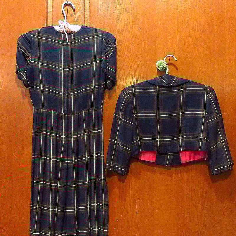 ビンテージ60's70's○タータンチェックジャケット&半袖 ビンテージ60's70's○タータンチェックジャケット&半袖