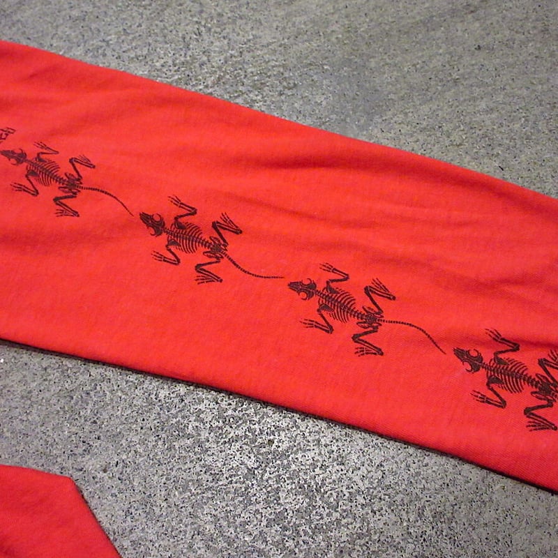 ビンテージ80's○POWELL PERALTA RAT BONES長袖Tシャツ橙M○2204 ビンテージ80's○POWELL PERALTA RAT BONES長袖Tシャツ橙M○2204