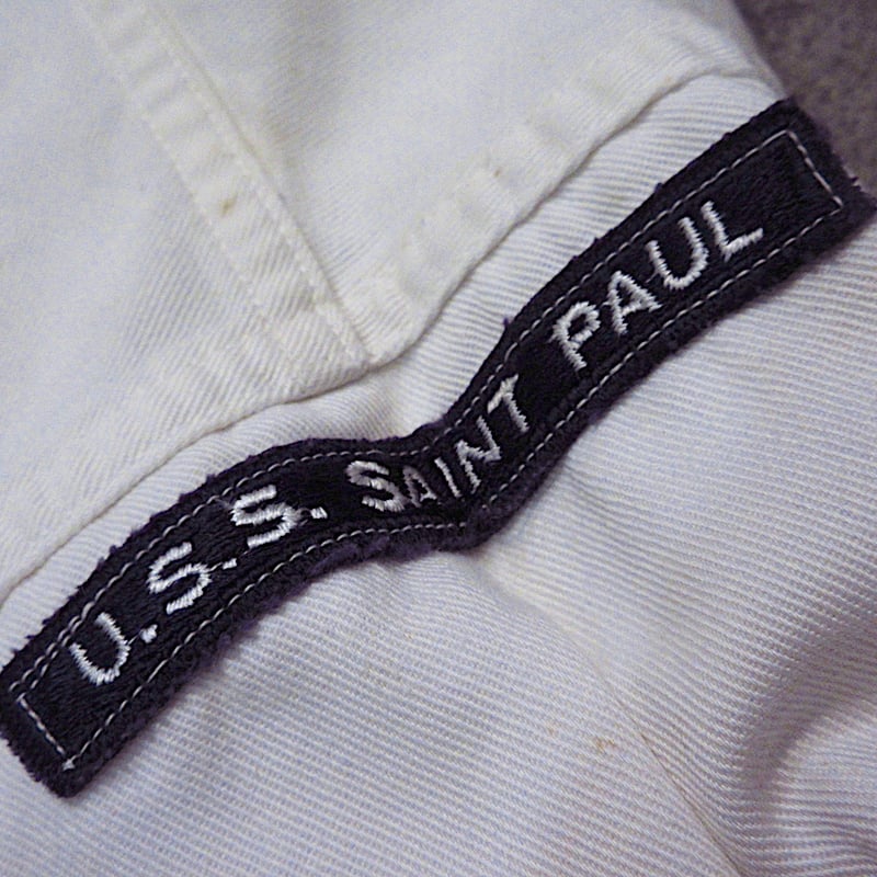 ビンテージ40's○U.S.NAVYコットンセーラーシャツ白○240708m6-m