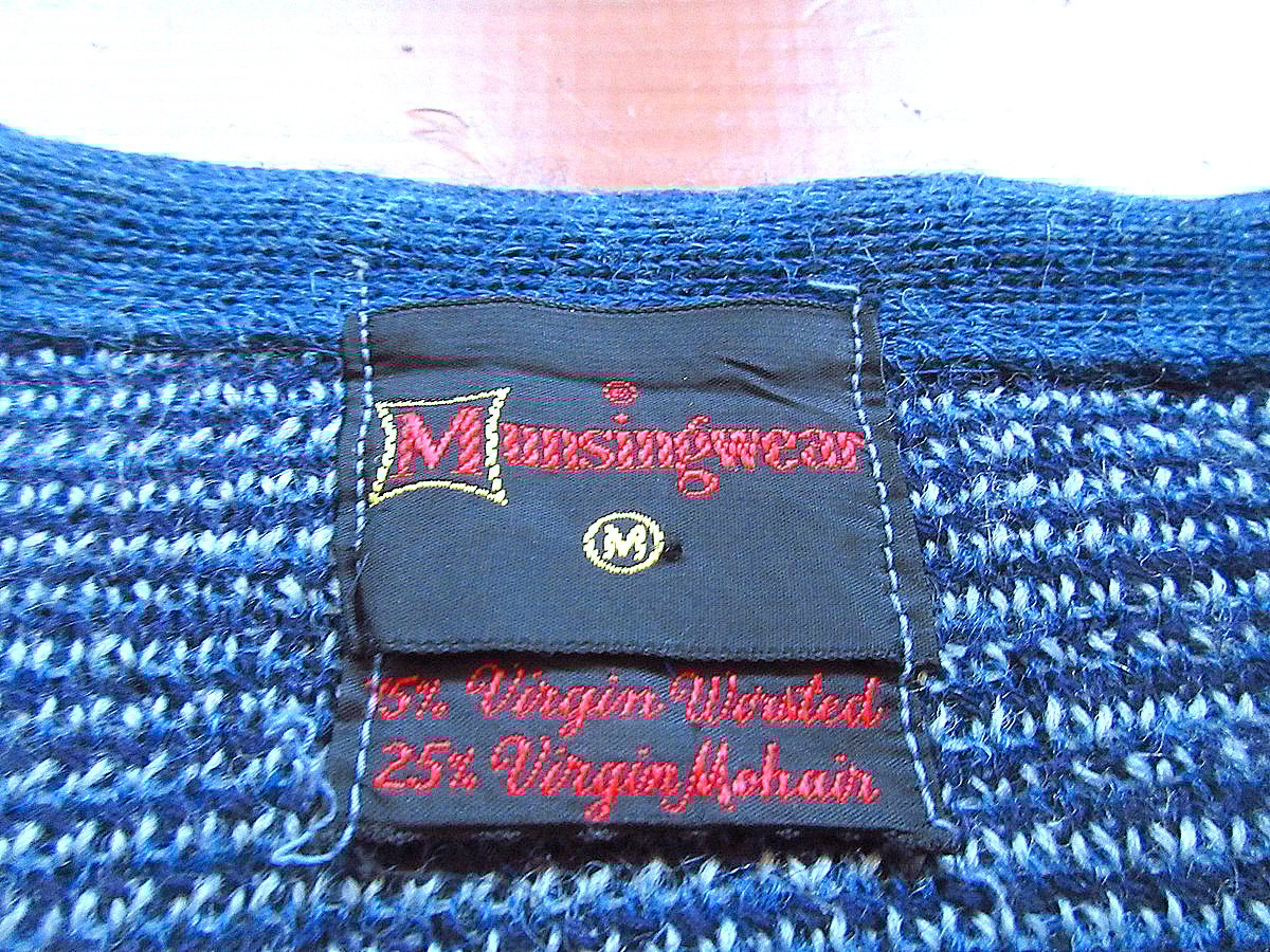 ビンテージ60's○Munsingwearアーガイルモヘアカーディガンsize M