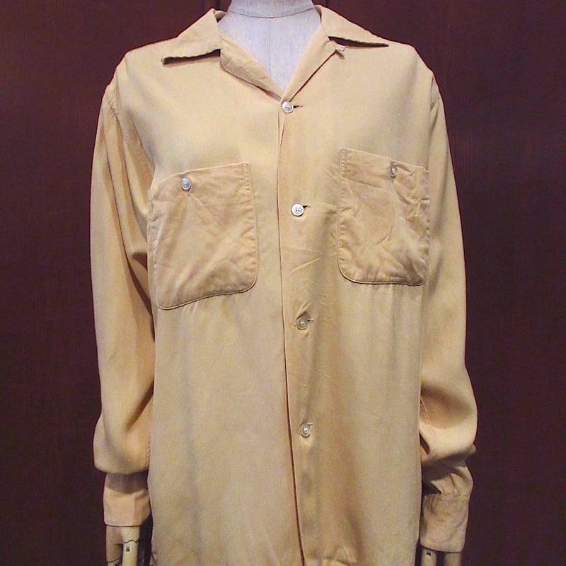 ビンテージ50's○ARROWレーヨンループカラーシャツsize 15-32